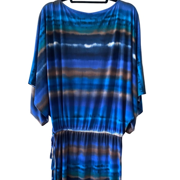 VGUC Anthropologie Kimono Style Relaxed Fit Tie Dye Dress,Drawstring Waist - Picture 6 of 12